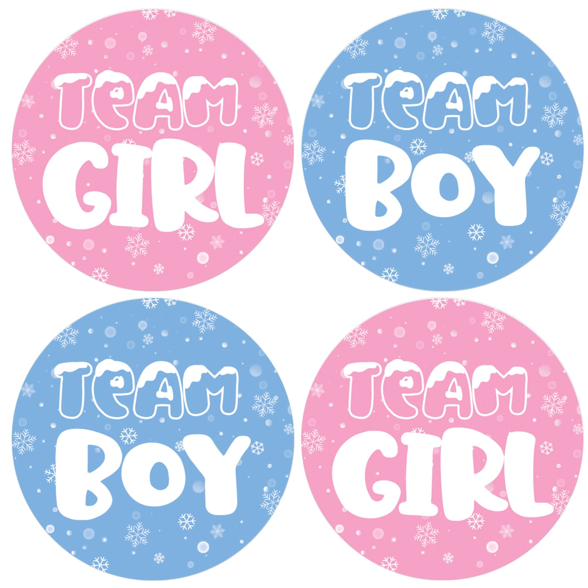 What Will Our Snowflake Be Gender Reveal Party - Team Boy or Girl - 40 Stickers